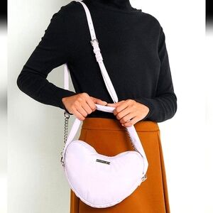 Steve Madden Girl 3D Puffer Heart Hand Bag & Crossbody Lilac Purple